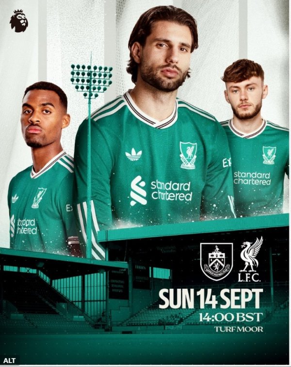 利物浦官推晒本轮英超海报：索博等人身披全新绿色客场应战    运动活动    服  出镜
