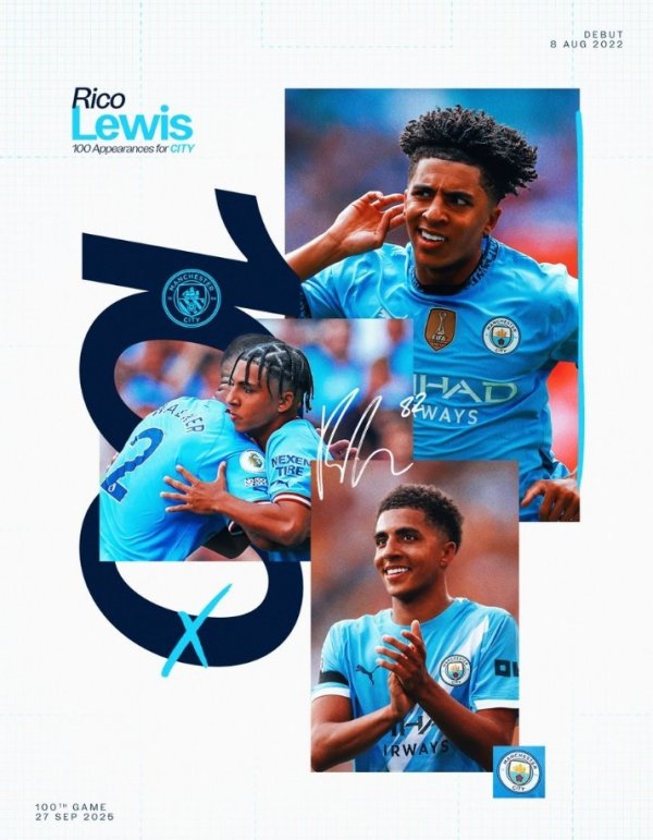 本队青训球员21岁前出场达到100次, 刘易斯是英超时代曼城第三人 本队青训球员21岁前出场达到100次, 刘易斯是英超时代曼城第三人