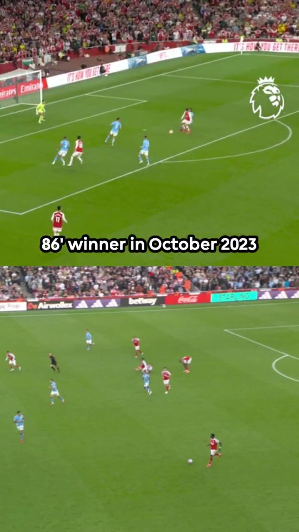 致胜球  ＋绝平！英超官方晒马丁内利2次对阵曼城最后时刻得分  视频