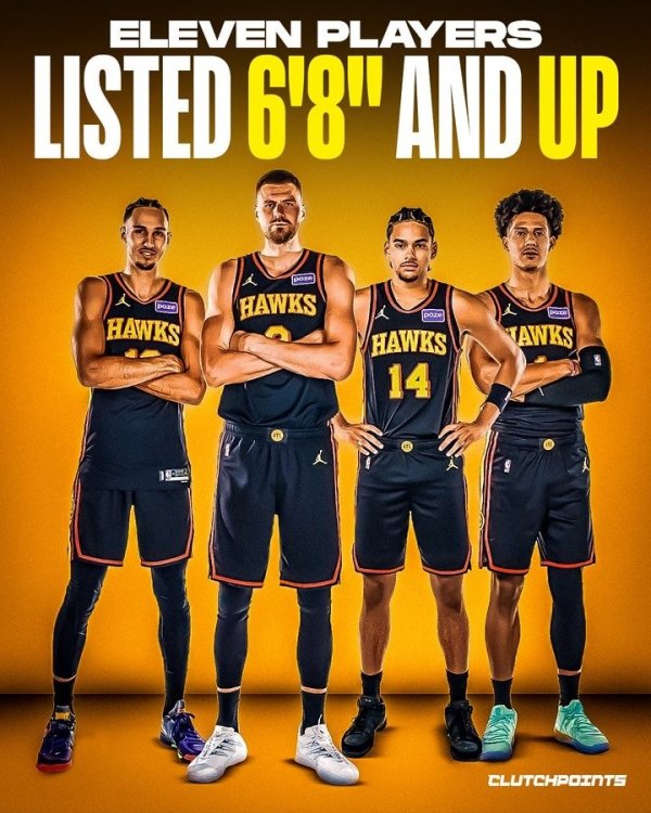 “高人”云集!老鹰新赛季阵形 中13名球员身高2米03及以上 “高人”云集!老鹰新赛季阵形 中13名球员身高2米03及以上