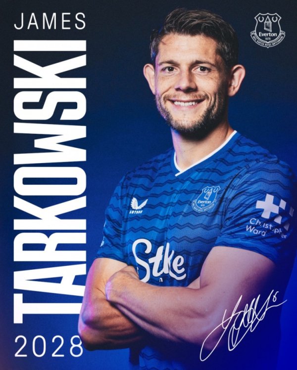 官方：埃弗顿与32岁中卫塔科夫斯基续约至2028年