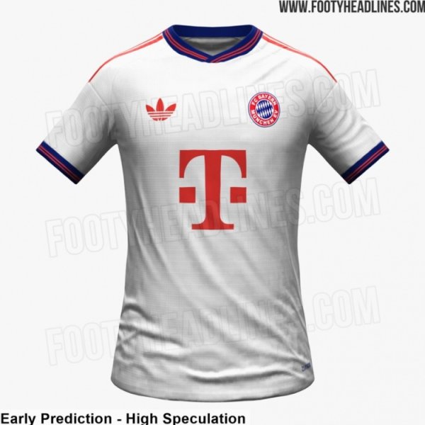 外媒泄露拜仁26/27赛季客场应战    运动活动    服  ：白色主色调，EV队标  回归