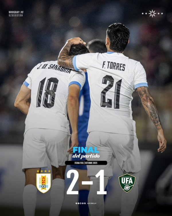 无缘2连胜！乌兹别克斯坦1-2不敌乌拉圭，卡纳瓦罗上任后1胜1负