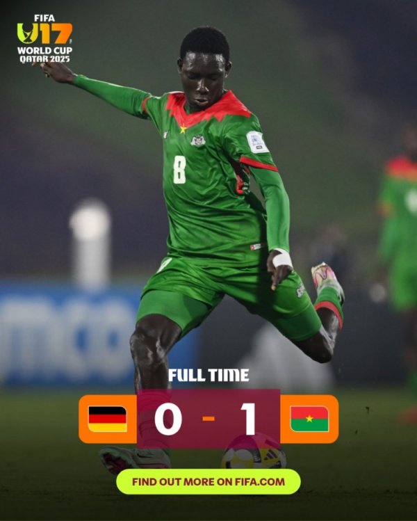 U17世界杯德国0-1不敌布基纳法索，无缘16强