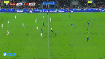踢不过！巴斯托尼出球被鲍勃拦截 哈兰德光速双响，意大利1-3落后
